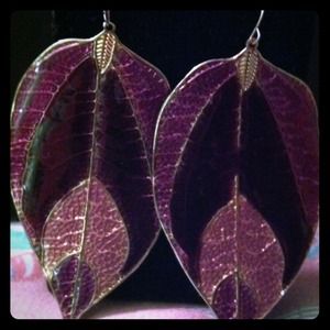 SOLD!!!!!Purple and Gold Earrings - 2 Pair