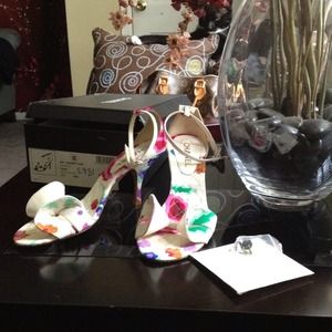 CHANEL MULTICOLOR BOW ANKLE STRAP SANDAL