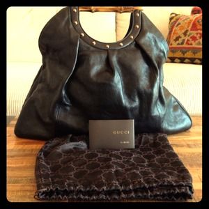 *RESERVED* GUCCI Blk Leather Bamboo Handbag