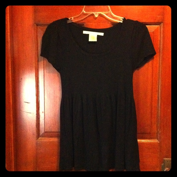 Max Studio Black Empire Sweater Top