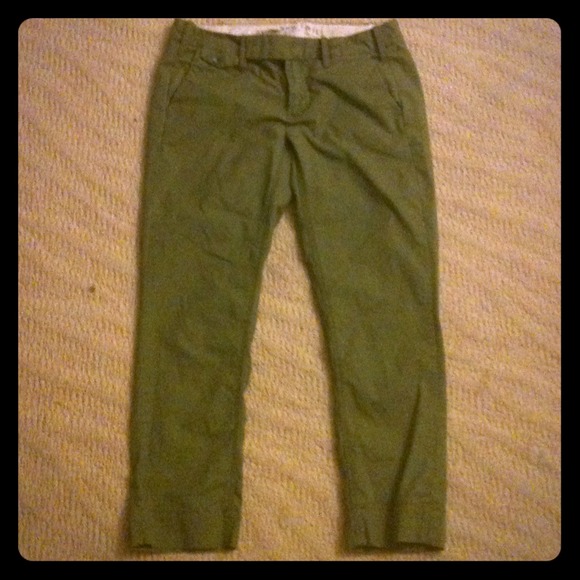 REDUCED Anthro Olive green Paper Twill crops