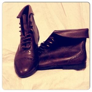 Brown Leather Booties