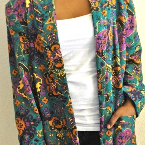 [SOLD] Teal/Purple/Orange Abstract Blazer