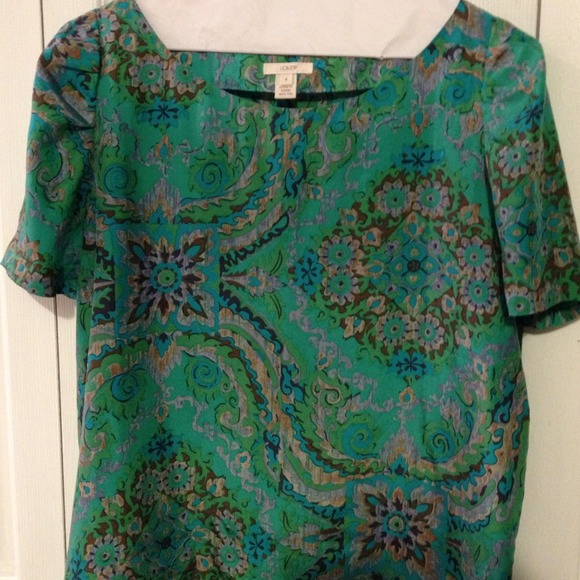 EUC J. Crew silk top size 8