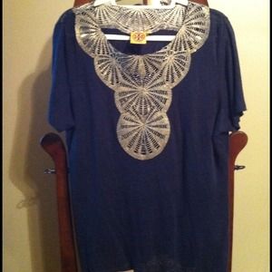 Tory Burch Tops - Tory Burch Navy & Gold Tunic Tory Burch Tops - Tory Burch Navy & Gold Tunic