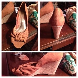 H&M brown suede wedges