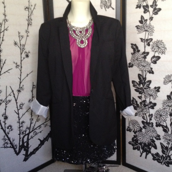 RESERVE Foreign Exchange Silver Black Sequin Skirt - Picture 2 of 4