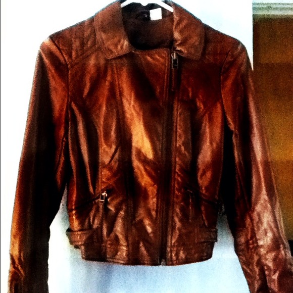 H&M Divided Leather Brown Jacket - Picture 2 of 2