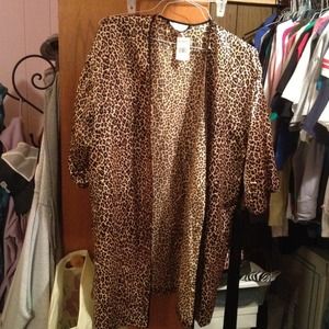 NWT Animal print silk robe