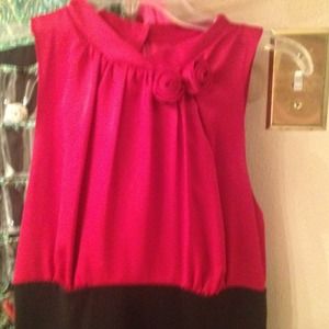 Silk red top dress size ten