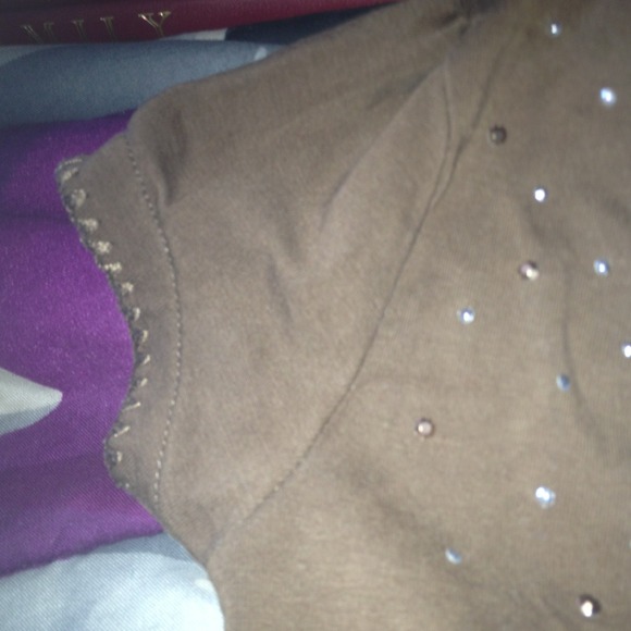 Little Girl's tank top with Brown sewn on Vest - Picture 3 of 4