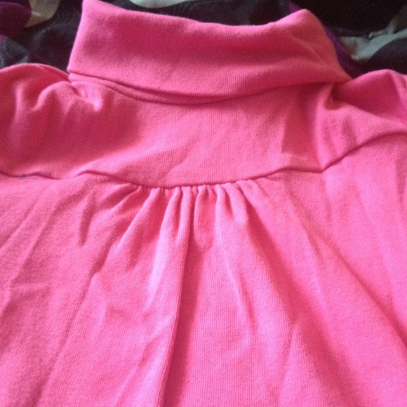 Little Girl's Pink Turtleneck w/ runched top - Picture 2 of 3