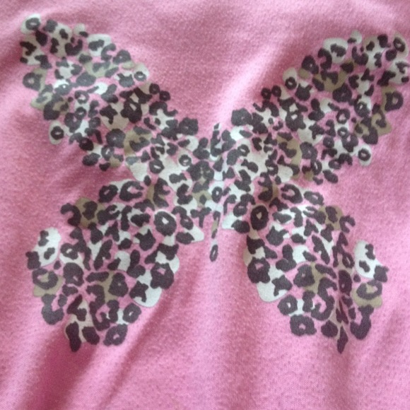 Little Girl's PJs. Cheetah print & Butterflies - Picture 2 of 3
