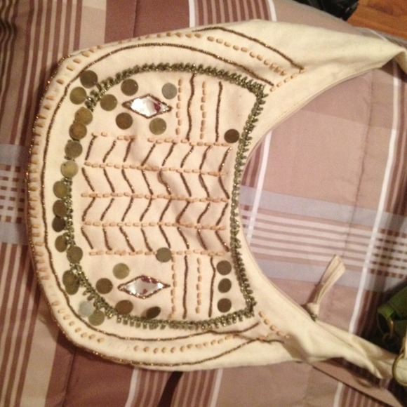 Cute khaki beaded purse