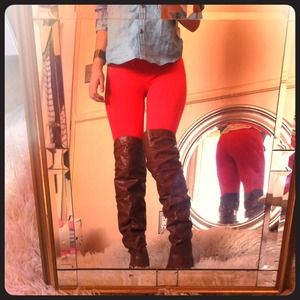 New thigh high brown boots