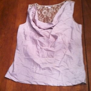 Lace black taupe blouse