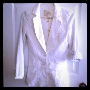 White boyfriend linen blazer!!