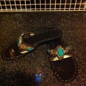 BCBG Generation jeweled slides.