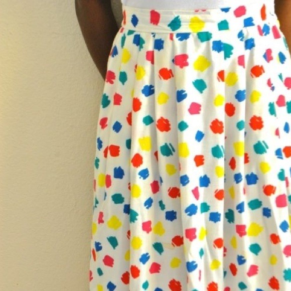 [SOLD] Multi-Colored Polka Dot Maxi Skirt