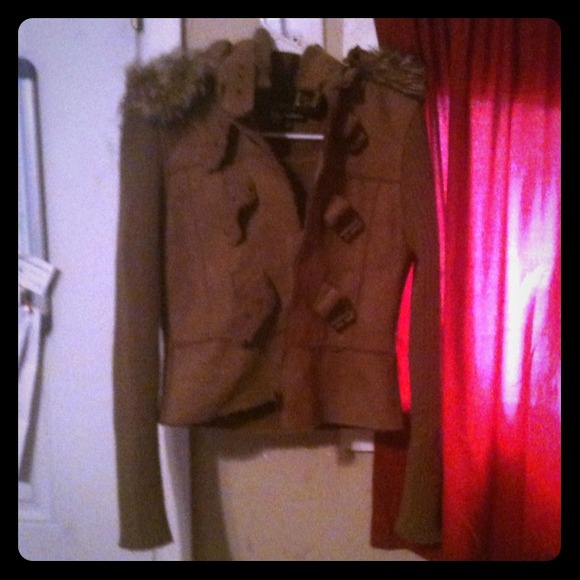 Brown Jacket with fur detachable hood