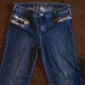 Blue denim skinny jeans size 16