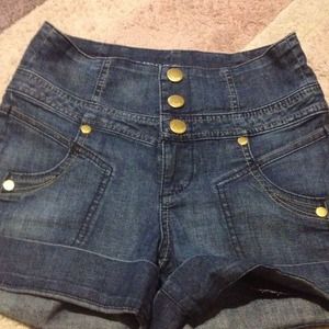 High waist Guess jean shorts