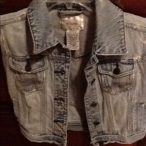 Cut off denim vest