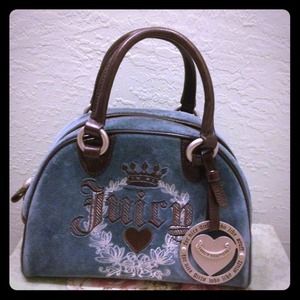 Juicy Couture Handbags - REDUCED juicy couture velour dark blue & brown bag Juicy Couture Handbags - REDUCED juicy couture velour dark blue & brown bag