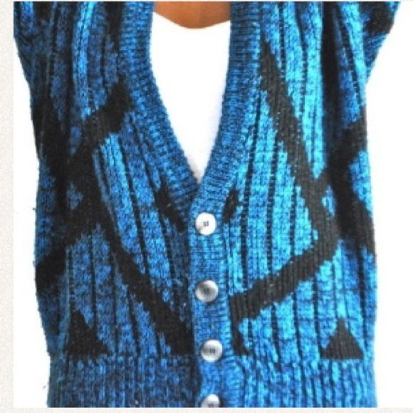 [SOLD] Blue/Black Abstract Cardigan