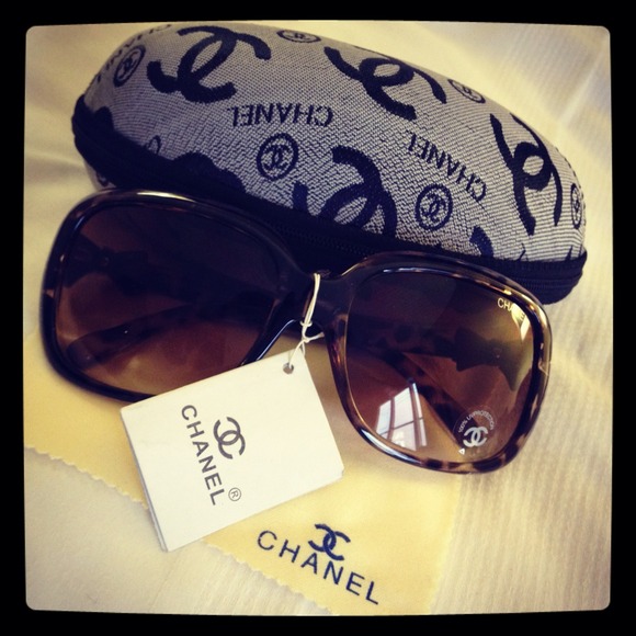 Brown tortoise colored Chanel sunglasses
