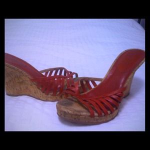 Red ALDO wedge sandals