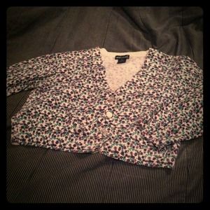 Purple floral, cropped sweater