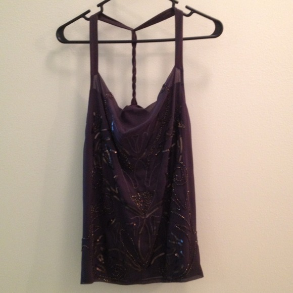 Gray sequin Express tank top - Picture 1 of 3