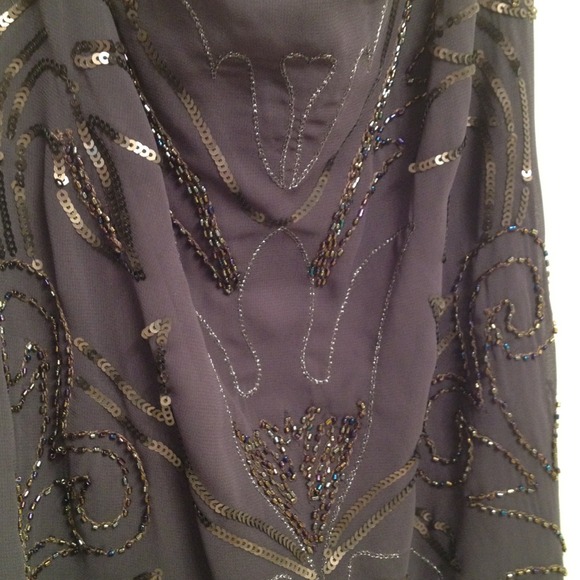 Gray sequin Express tank top - Picture 2 of 3