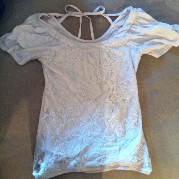 Cream colored lace top