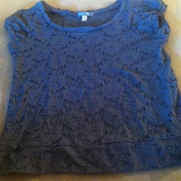 Gray lace top