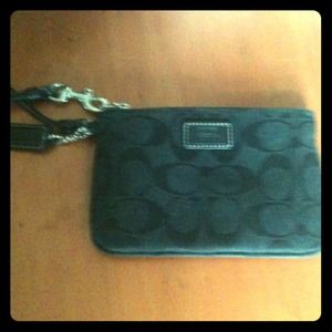 Coach black wristlet
