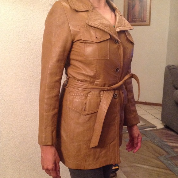 1970 leather mini trench - Picture 2 of 4