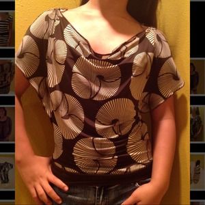 Chocolate brown floral blouse