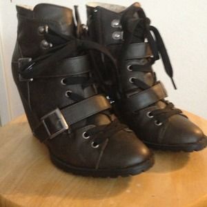 Reserved! Candies highheel zip tie army greenboots