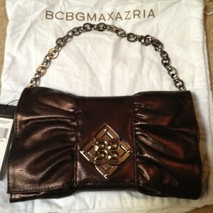 New bcbg bronze clutch