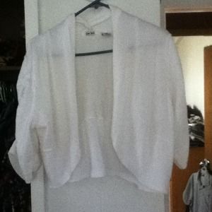 Knit white cropped cardigan