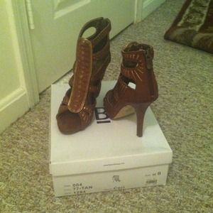 RESERVED Brown & Gold Bakers Strap Heels