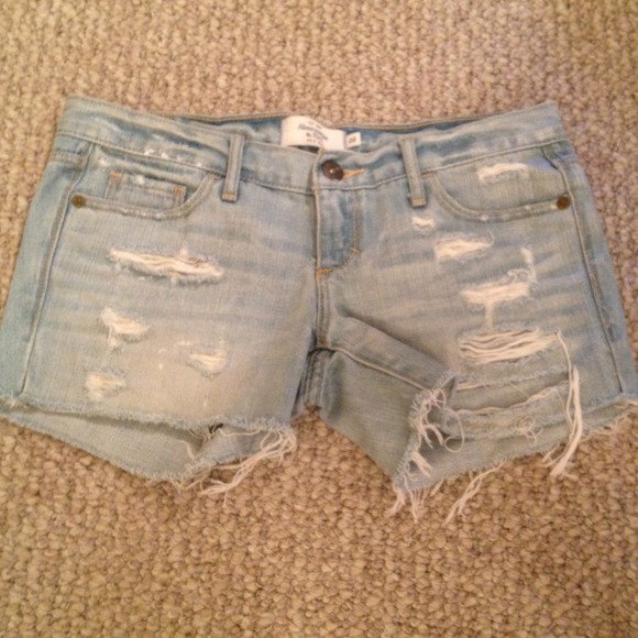 Abercrombie & Fitch light blue denim shorts