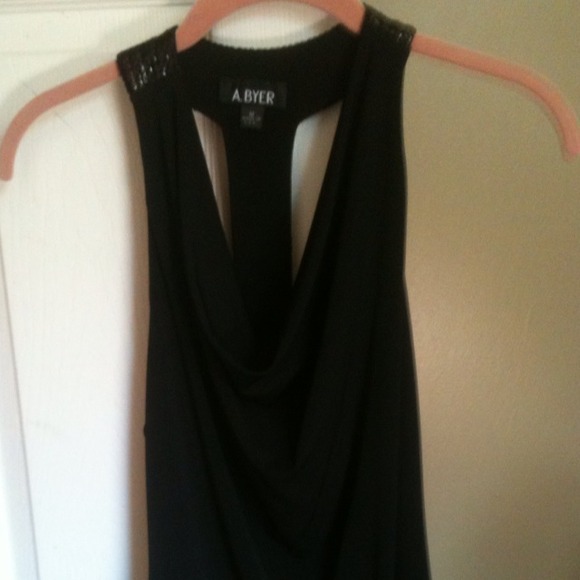 Drape neck sequined t-back dress