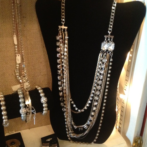 multistrand mixed metal necklace