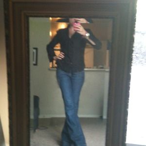 SOLD Black tie neck blouse