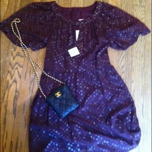 NWT Trina Turk Eggplant Sparkle Party Dress