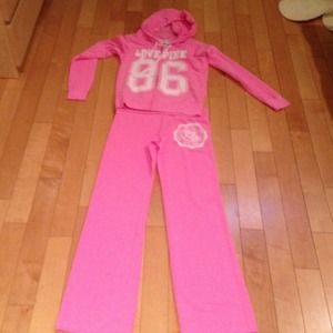 Pink hoodie and sweats