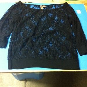 *sold*Black lace shirt